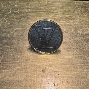 Louis Vuitton Black and Gold Emblem Ring